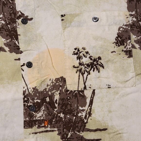 Natural Issue Hawaiian Shirt Mens Sz XL‎ Yellow Brown Beach Palm Trees Cruise - Picture 3 of 7